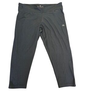 Adidas Womens Black Climalite Cropped Athletic Performance Leggings Size Large